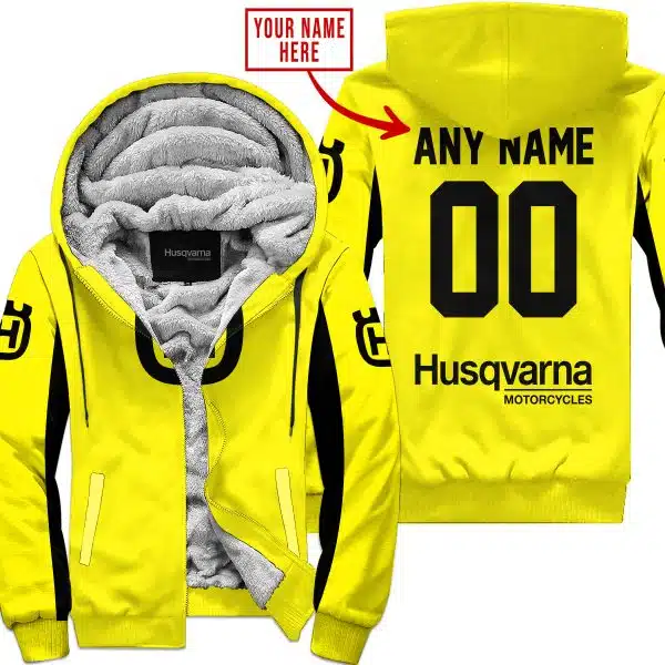 Custom Name Racing - Limited Edition - Husqvarna - Yellow V2 - Fleece Zip Hoodie