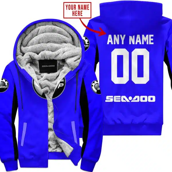 Custom Name Racing - Limited Edition - Sea Doo - Blue V2 - Fleece Zip Hoodie