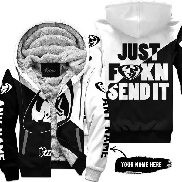 Just Fkcn Send It - 3d All Over Printed - Thor Racing - Fleece Zip Hoodie