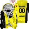 Limited Edition - Custom Name Motocrocss V2 - Can Am Yellow - Fleece Zip Hoodie