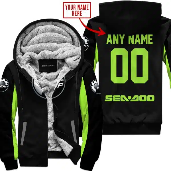 Custom Name Racing - Limited Edition - Sea Doo - Green 1 - Fleece Zip Hoodie