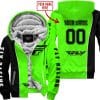 Limited Edition - Custom Name Motocrocss V2 - Fly Racing Green - Fleece Zip Hoodie