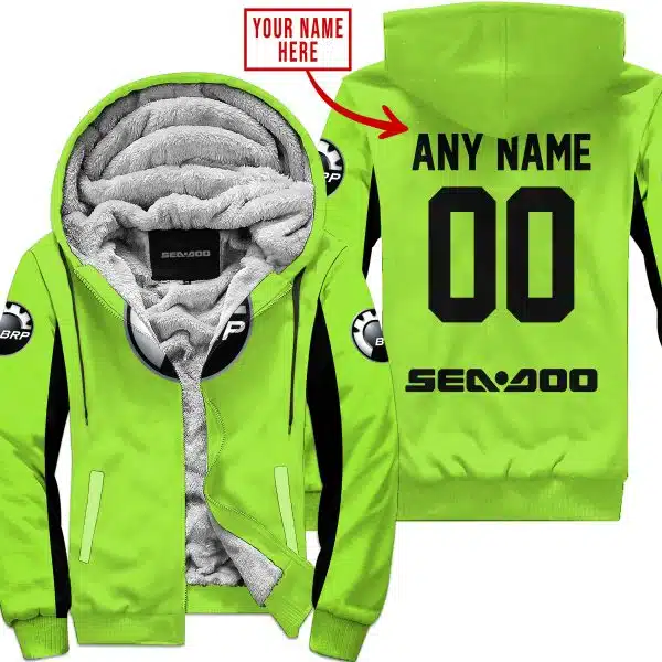 Custom Name Racing - Limited Edition - Sea Doo - Green 1 V2 - Fleece Zip Hoodie