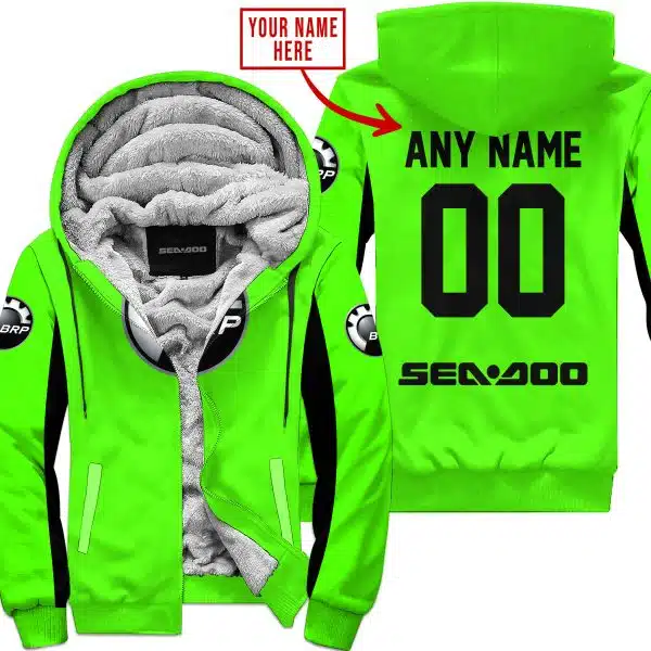 Custom Name Racing - Limited Edition - Sea Doo - Green V2 - Fleece Zip Hoodie