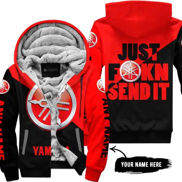 Just Fkcn Send It - 3d All Over Printed - Yamaha - Red - Fleece Zip Hoodie