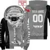 Limited Edition - Custom Name Motocrocss V2 - Fly Racing Grey - Fleece Zip Hoodie