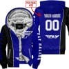 Limited Edition - Custom Name Motocrocss V2 - Fly Racing Navy - Fleece Zip Hoodie