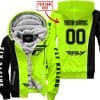 Limited Edition - Custom Name Motocrocss V2 - Fly Racing Neon - Fleece Zip Hoodie