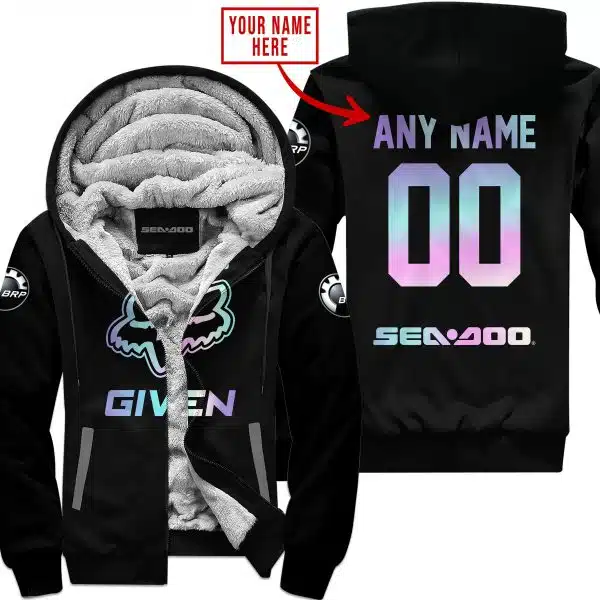 Zero Fox Given – Limited Edition – Sea Doo – Black - Fleece Zip Hoodie
