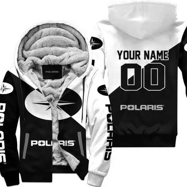 Premium Gift - Custom Name - Polaris - White - Fleece Zip Hoodie