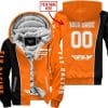 Limited Edition - Custom Name Motocrocss V2 - Fly Racing Orange - Fleece Zip Hoodie