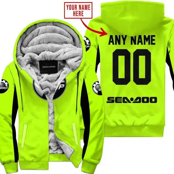 Custom Name Racing - Limited Edition - Sea Doo - Neon V2 - Fleece Zip Hoodie