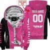 Limited Edition - Custom Name Motocrocss V2 - Fly Racing Pink 1 - Fleece Zip Hoodie