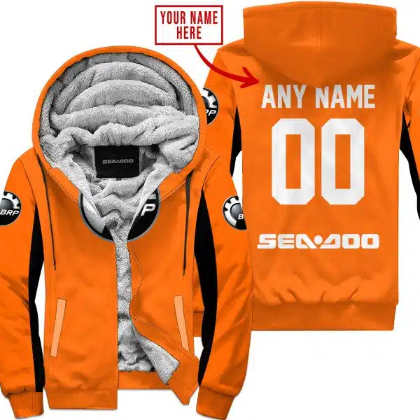 Custom Name Racing - Limited Edition - Sea Doo - Orange V2 - Fleece Zip Hoodie