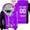 Limited Edition - Custom Name Motocrocss V2 - Fly Racing Purple - Fleece Zip Hoodie