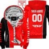 Limited Edition - Custom Name Motocrocss V2 - Fly Racing Red - Fleece Zip Hoodie