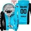 Limited Edition - Custom Name Motocrocss V2 - Fly Racing Sky Blue - Fleece Zip Hoodie