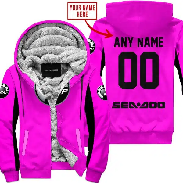 Custom Name Racing - Limited Edition - Sea Doo - Pink V2 - Fleece Zip Hoodie