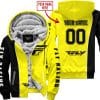 Limited Edition - Custom Name Motocrocss V2 - Fly Racing Yellow - Fleece Zip Hoodie