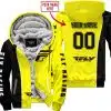 Limited Edition - Custom Name Motocrocss V2 - Fly Racing Yellow - Fleece Zip Hoodie