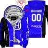 Limited Edition - Custom Name Motocrocss V2 - Husqvarna Blue - Fleece Zip Hoodie
