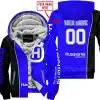 Limited Edition - Custom Name Motocrocss V2 - Husqvarna Blue - Fleece Zip Hoodie