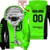 Limited Edition - Custom Name Motocrocss V2 - Husqvarna Green - Fleece Zip Hoodie