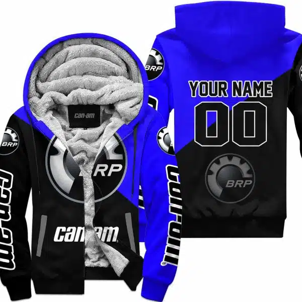 Premium Gift - Custom Name - Can-Am - Blue - Fleece Zip Hoodie
