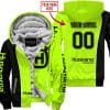 Limited Edition - Custom Name Motocrocss V2 - Husqvarna Neon - Fleece Zip Hoodie