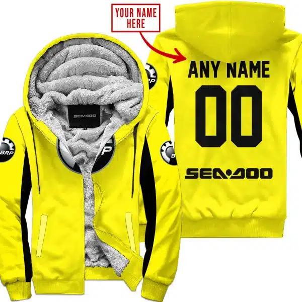 Custom Name Racing - Limited Edition - Sea Doo - Yelow V2 - Fleece Zip Hoodie
