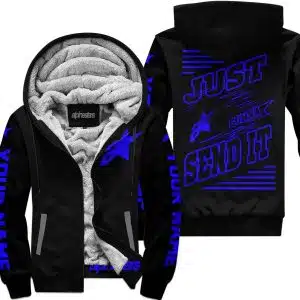 Premium Just Fckn Gonna Send It - Custom Name - Alpinestars - Blue Black - Fleece Zip Hoodie