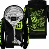 Premium Just Fckn Gonna Send It - Custom Name - Husqvarna - Neon Black - Fleece Zip Hoodie