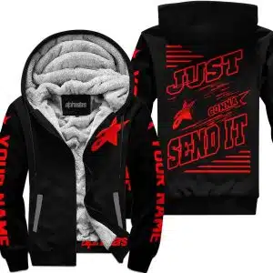 Premium Just Fckn Gonna Send It - Custom Name - Alpinestars - Red Black - Fleece Zip Hoodie