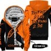 Too Fast To Live Too Young To Die - 3d All Over Printed - Alpinestars Orange - Fleece Zip Hoodie