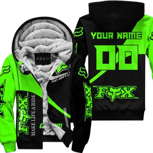 Make Life A Ride Just Send It – Can Am – Green - Fleece Zip Hoodie