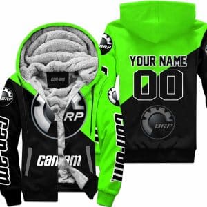 Premium Gift - Custom Name - Can-Am - Green - Fleece Zip Hoodie