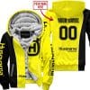 Limited Edition - Custom Name Motocrocss V2 - Husqvarna Yellow - Fleece Zip Hoodie
