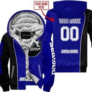 Limited Edition - Custom Name Motocrocss V2 - Sea Doo - Navy - Fleece Zip Hoodie