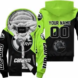 Premium Gift - Custom Name - Can-Am - Green 1 - Fleece Zip Hoodie