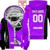 Limited Edition - Custom Name Motocrocss V2 - Sea Doo - Purple - Fleece Zip Hoodie
