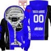 Limited Edition - Custom Name Motocrocss V2 - Ski Doo - Blue - Fleece Zip Hoodie