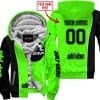 Limited Edition - Custom Name Motocrocss V2 - Ski Doo - Green - Fleece Zip Hoodie