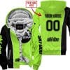 Limited Edition - Custom Name Motocrocss V2 - Ski Doo - Green 1 - Fleece Zip Hoodie