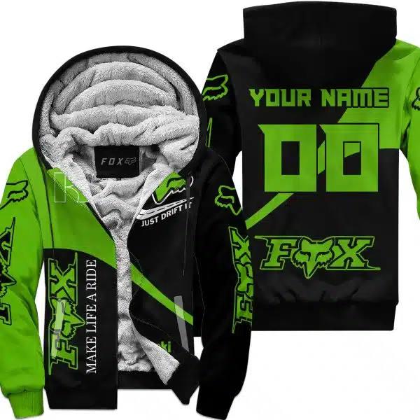 Make Life A Ride Just Send It – Kawasaki - Fleece Zip Hoodie