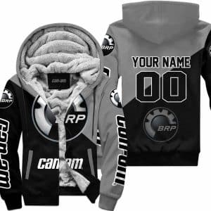 Premium Gift - Custom Name - Can-Am - Grey - Fleece Zip Hoodie