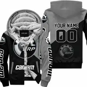 Premium Gift - Custom Name - Can-Am - Grey - Fleece Zip Hoodie