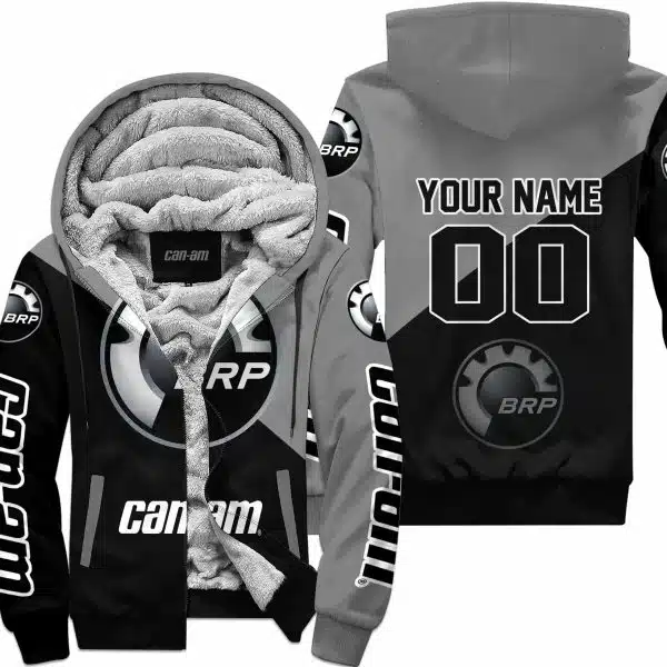 Premium Gift - Custom Name - Can-Am - Grey - Fleece Zip Hoodie