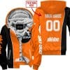 Limited Edition - Custom Name Motocrocss V2 - Ski Doo - Orange - Fleece Zip Hoodie
