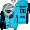Limited Edition - Custom Name Motocrocss V2 - Ski Doo - Sky Blue - Fleece Zip Hoodie