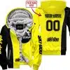 Limited Edition - Custom Name Motocrocss V2 - Ski Doo - Yellow - Fleece Zip Hoodie